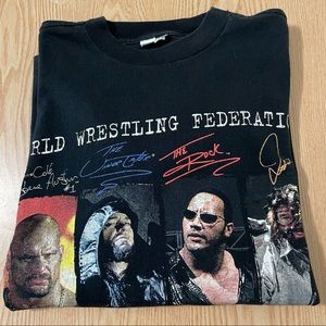 Vintage 1999 WWF Stone Cold, Undertaker, The Rock, Mankind long sleeve t-shirt